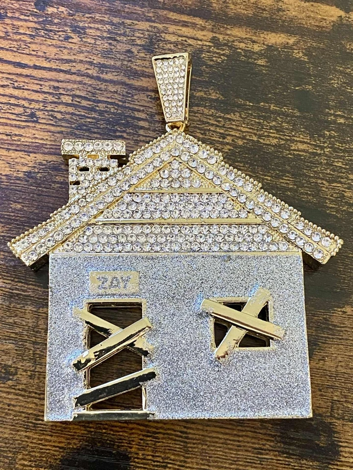 Joyería Colgante HipHop Matón Trafouse Matón HipHop Lujoso Oro 14k y Plata XL Tono Foto 2 de 4