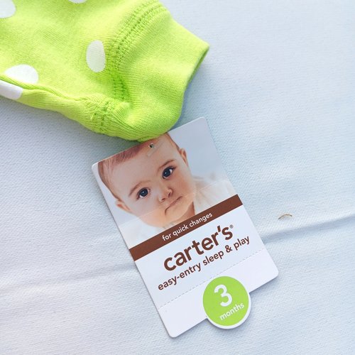 De Colección Y2K Carters Bebé Niña Mameluco Dormir Verde Lunares Mariposa 3 Meses NUEVO - Imagen 5 de 6