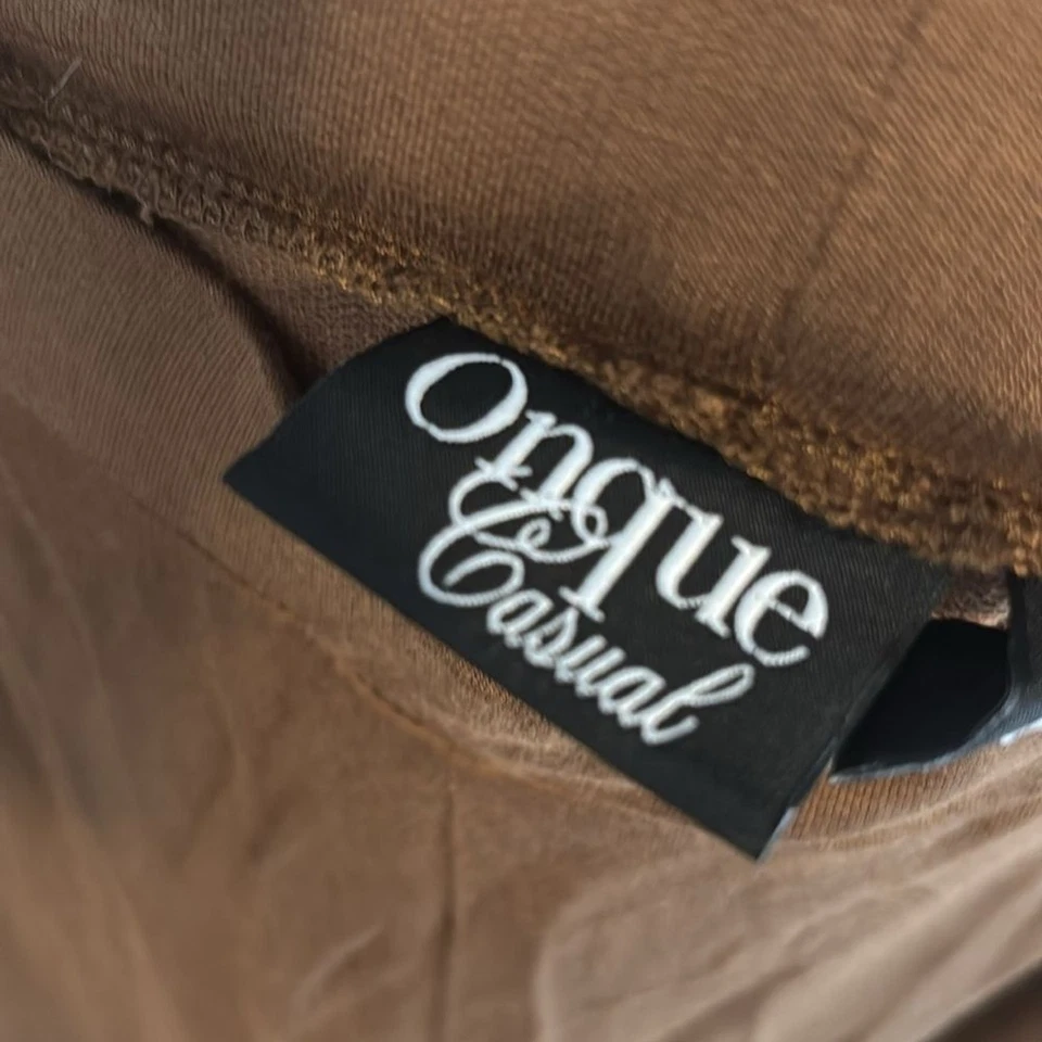 Onque casuals Brown Wide-Leg Pants with Button Detail nwt size xl - Image 4 of 4