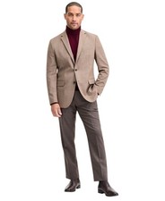 Kenneth Cole Mens Slim fit Sport Coat Blazer 38 L Beige Solid Stretch