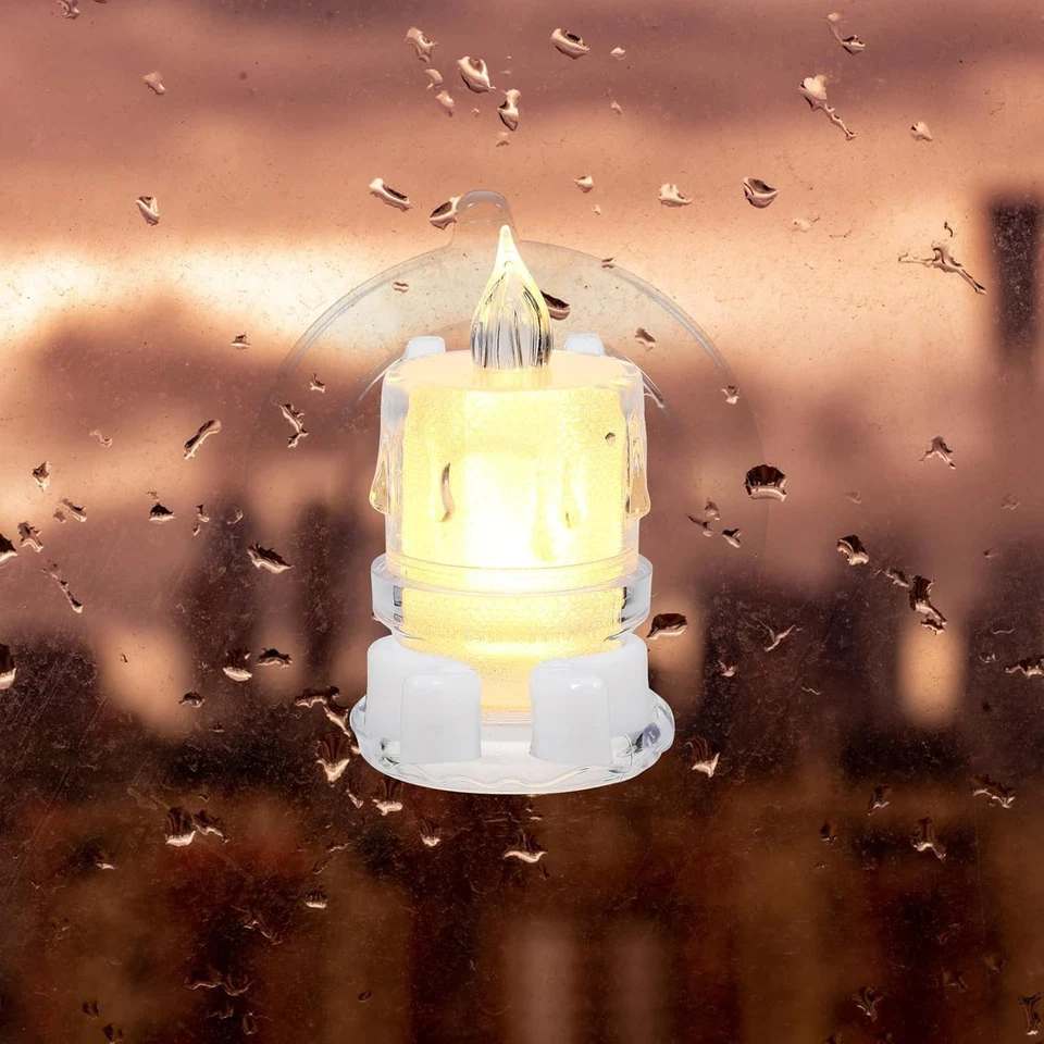 Soportes de ventosa para velas de ventana 12 piezas clips de velas LED sin llama decoración Foto 4 de 4