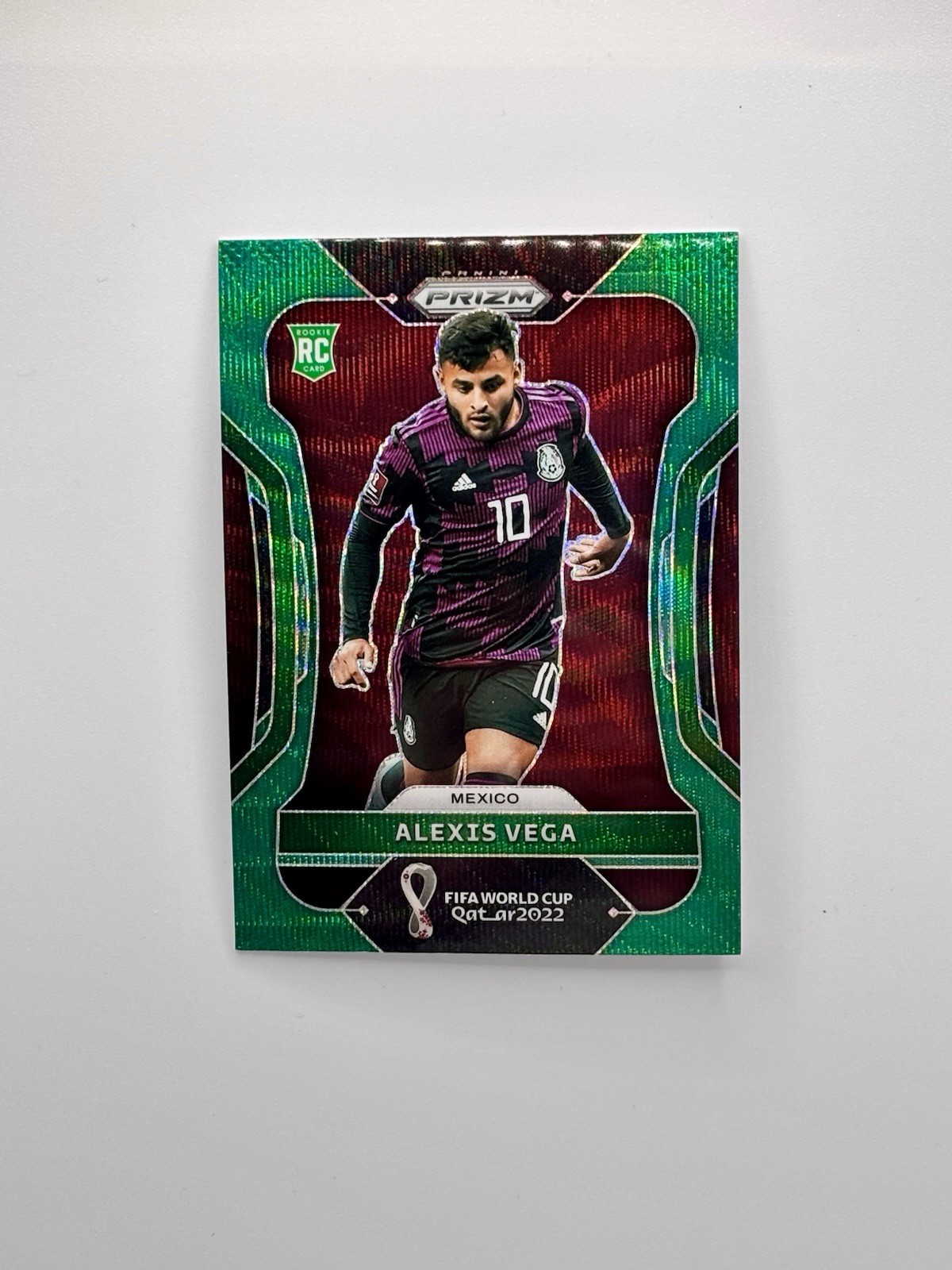 2022 Panini Prizm World Cup Green Wave Prizm Alexis Vega RC Rookie #142 MEXICO