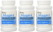 MAG 64 MAGNESIUM CHLORIDE WITH CALCIUM 60 TABLETS LOT OF 3 Bone  Nerve Support