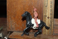 Vintage Plastic Toy Cowboy Riding Horse Shooting