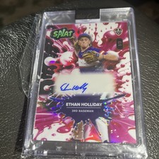 2024 Wild Card Splat Pink Black Autograph Ethan Holliday Auto /3