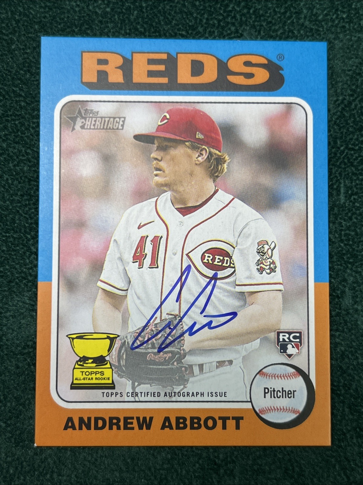 ANDREW ABBOTT 2024 TOPPS HERITAGE REAL ONE ROOKIE RC AUTOGRAPH AUTO #ROA-AA
