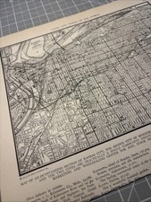 1940's Kansas City Missouri River Woodswether Atlas Map Vintage before end WW2