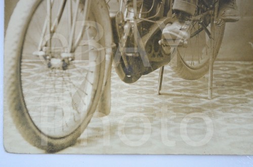 Indian Motorcycle RPPC Photo Studio Portraits 1910's Antique Vtg - Picture 8 of 15