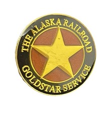 Alaska Railroad GoldStar Service Enamel Lapel Pin Gold Star Train Collectible