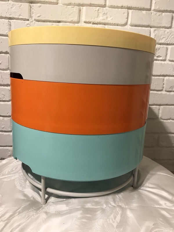 IKEA PS 2014 Retro Round Colorful Game Toy Storage Side Table EUC