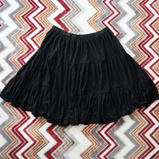Givenchy Women's Ruffle Pleated Knee Length Viscose Black Skirt Size 38