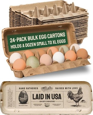 Hatortempt Bulk Egg Cartons 24-Pack Reusable 12-Count Basket Recycled Paper Pulp