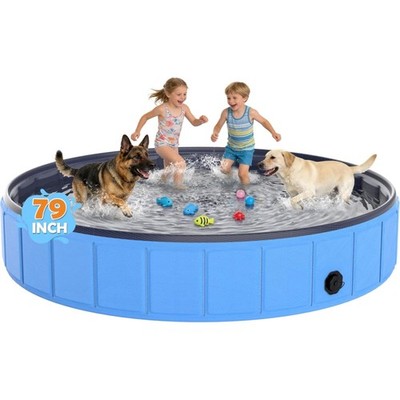Faltbares Hundepool   Extra Großes, Robustes PVC Schwimmbad mit Dickem Rutsch...