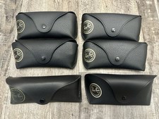 Lot of 6 Ray-Ban Sunglasses Cases Black Soft Leather Very Good Condition VGC