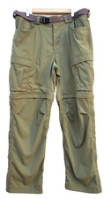 REI Co-Op Convertible NYLON Hiking Pants Mens Size 36 x 30 Green Outdoors shants