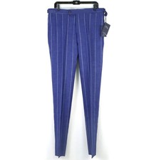 Rota Wool Silk Linen Formal Trousers In Pinstripe Navy Blue Mens Size It52 Rota Wool Silk Linen Formal Trousers In Pinstripe Navy Blue Mens Size It52