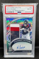 2021 PANINI SPECTRA RADIANT RPA NEON MARBLE PSA 8 - NICO COLLINS ( #'rd 3/4)
