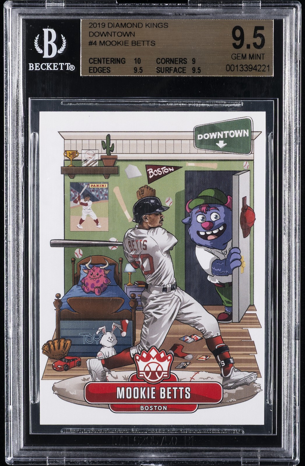 2019 DIAMOND KINGS DOWNTOWN #4 MOOKIE BETTS BGS 9.5