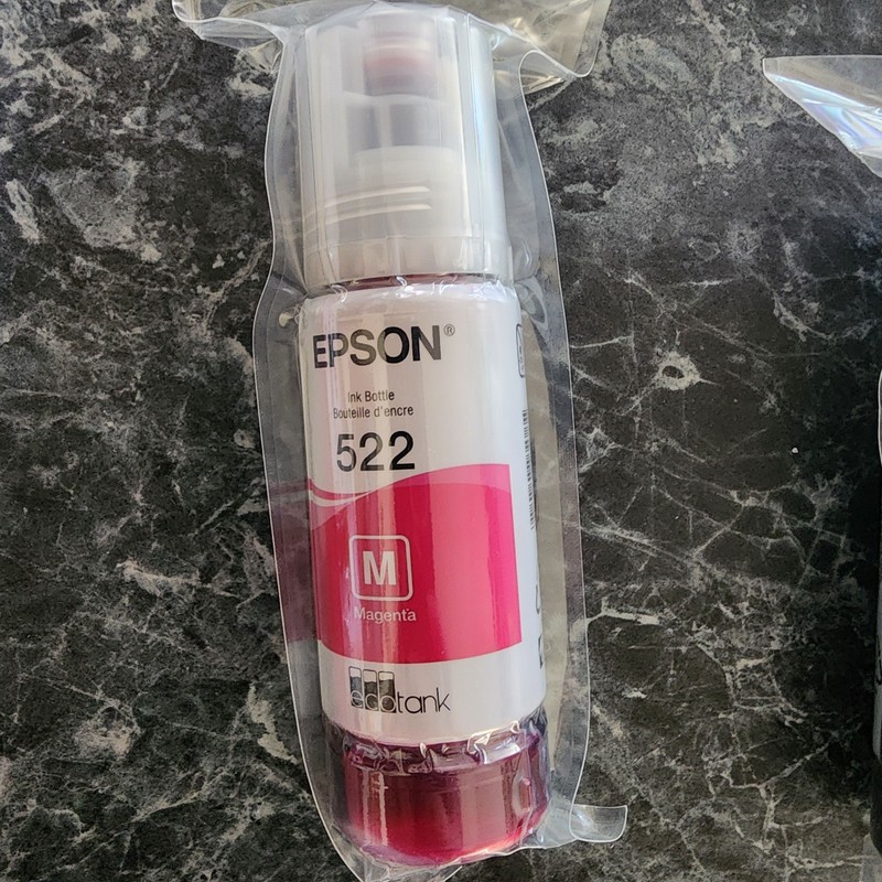 Epson EcoTank 522 Magenta Ink Bottle 65ml Sealed Bag (exp 01/2028)
