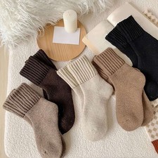 5 Pairs Women Cozy Soft Knitted Thick Thermal Multi-Color Winter Warm Socks