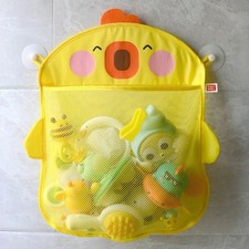 QWZ New Cartoon Duck Baby Bathroom Mesh Bag Sucker Design For Bath Toys Kids Ani