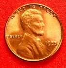 1955-P Lincoln Wheat Cent Penny GEM RED BU From an Original Bank Roll