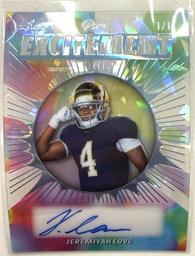 2025 Leaf Eclectic Football Pure Excitement Platinum Auto 1/1 Jeremiyah Love