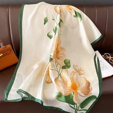 Design Satin Silk Shawl Hijab Scarf Women Fashion Summer Sunscreen Beach Stole W