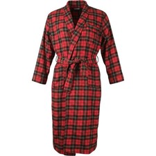 Vintage Pendleton Robe Mens L Red Plaid 100 Wool Flannel Made In USA 80s