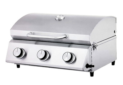 TH Edelstahl-Gasgrill 6,6 kW Deckelthermometer inkl. Regler und Schlauch
