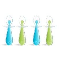 Munchkin  Gentle Scoop  Silicone Training Infant Spoons, Blue/Green, Unisex