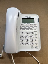 VTech Landline Phone Corded Home Office Desk Wall Telephone Large Display, White