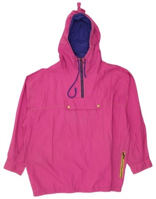 VINTAGE Mens Hooded Loose Fit Anorak Jacket UK 42 XL Pink Cotton DT01