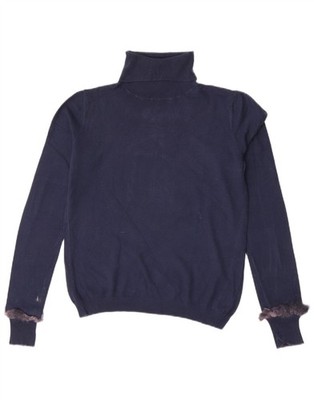 Liu Jo Womens Roll Neck Jumper Sweater UK 12 Medium Navy Blue BU15