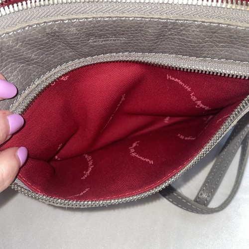 Hammitt Nash Small Crossbody Convertable Bag Wristlet Gray Leather Bag Purse - Picture 6 of 17