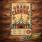 Vintage Circus Amazing Show Welcome Sign Carnival Metal Tin Wall Plaque