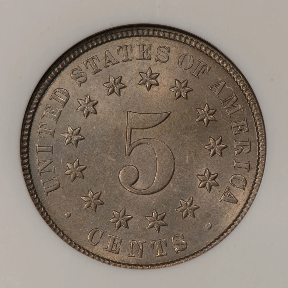 1883 5c US Shield Nickel - Major Die Breaks Struck Thru - NGC MS 63 - SKU-B5189 - Image 4 of 4