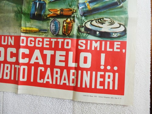 MANIFESTO DI SCUOLA BOMBA INESPLOSA GUERRA WWII PERICOLO DI MORTE 1955 POSTER - Picture 9 of 12