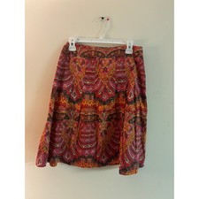 Vintage Talbots Boho Paisley A-Line Skirt Size 4