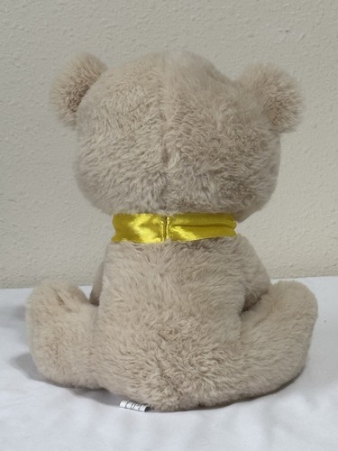 World Plush 10.5 Inch Blonde Teddy Bear Gold Eyes Ears Ribbon Stuffed Bear - Picture 3 of 6