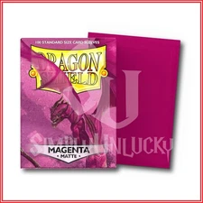 Magenta 100 Matte Dragon Shield Sleeves Standard Size🐉for Pokemon MTG DBS DGM