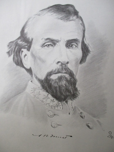 1960 12.25" x 9.75" Civil War Print- Confederate General  Nathan Bedford Forrest