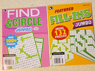 Lot of 2 Find & Circle & Featured Fill-Ins Jumbo By Kappa - Current Issues NEW!