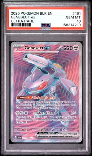 2025 Pokémon Black Bolt GENESECT ex ULTRA RARE #161 PSA 10 Gem Mint