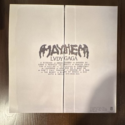 Lady Gaga Mayhem Bad World Split Liquid Filled Vinyl 2LP Blood