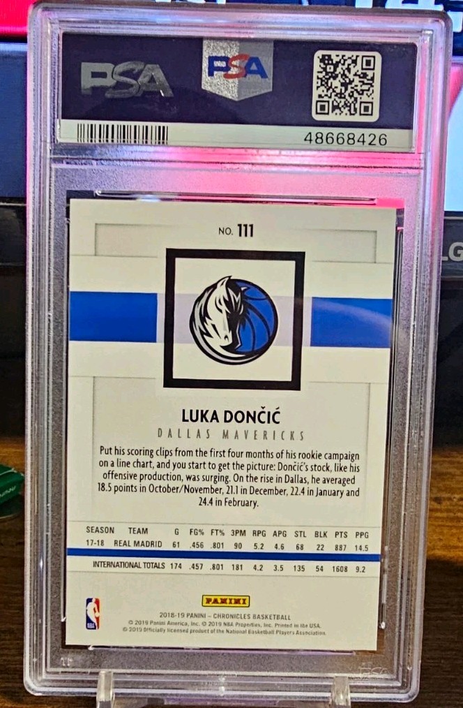 2018-19 PANINI CHRONICLES LUKA DONCIC PSA 9 ROOKIE view 2