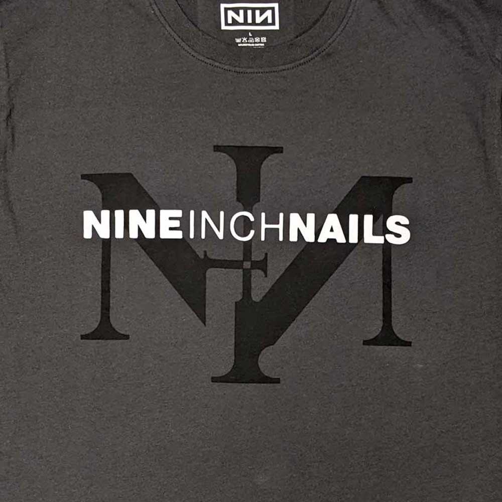 ALTRA T shirt Nine Inch Nails icona e fascia logo nuova ufficiale unisex grigio antracite