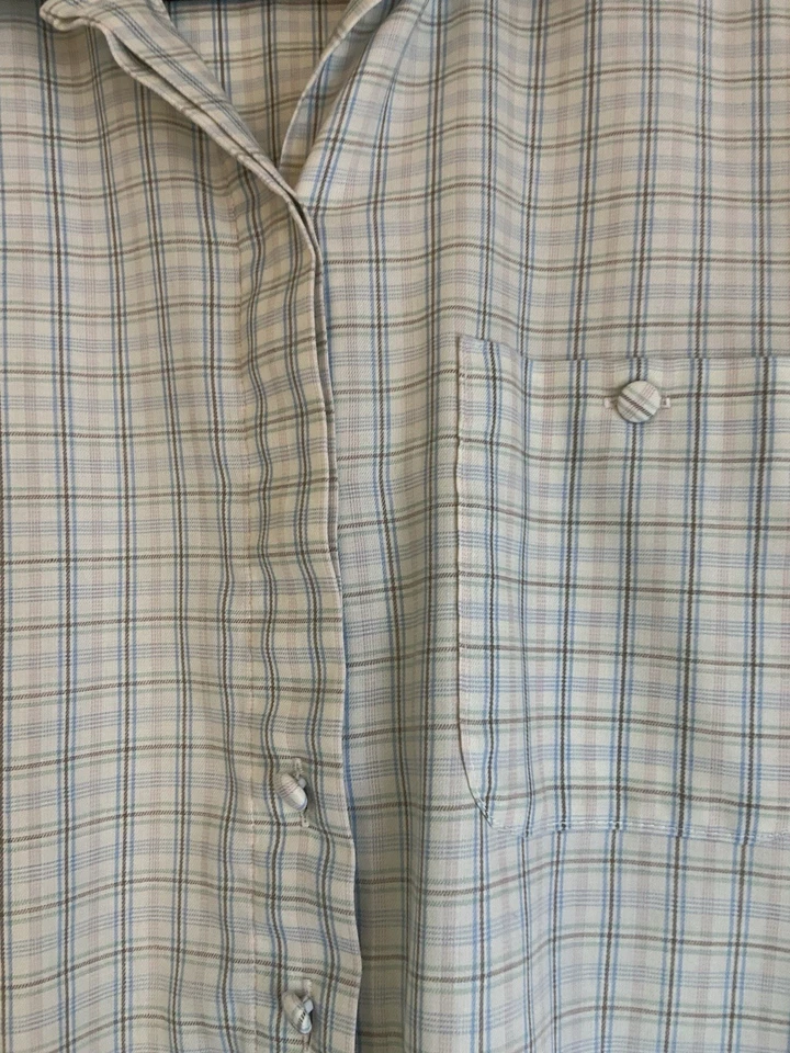 Women’s Vintage St Michael Size 8 Oversize Check Button Down Long Sleeve Shirt - Image 2 of 4