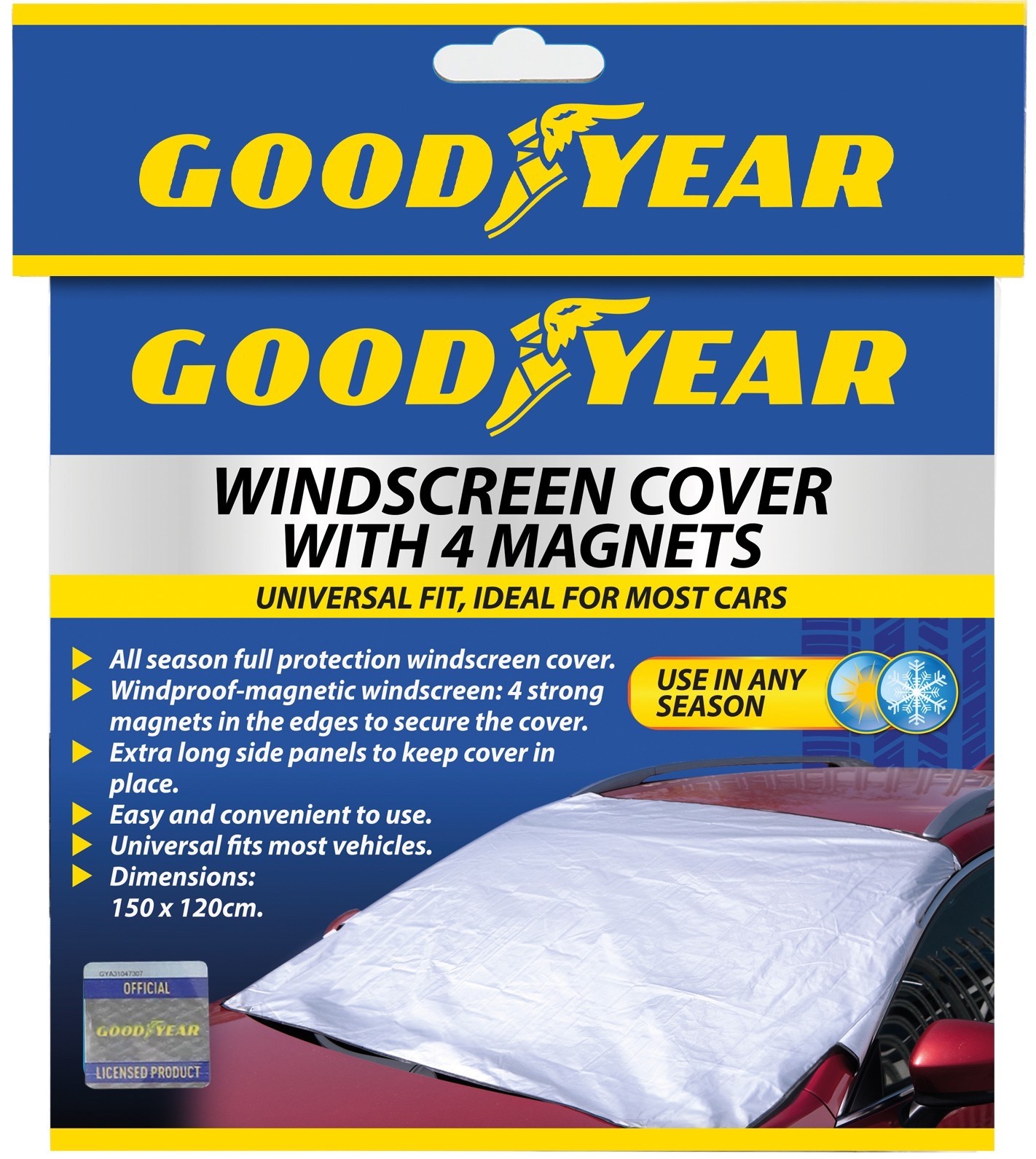 Goodyear Windscreen Cover Magnetic Car Window Screen Frost Ice Snow Protector