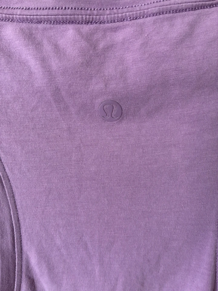 Camiseta sin mangas Lululemon para mujer púrpura espalda deportiva mezcla de algodón talla S gimnasio deportivo Foto 3 de 4